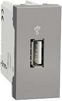 Розетка USB тип A без рамки Schneider Electric Unica Modular 1-м. 1 мод. 2400мА алюминий картинка